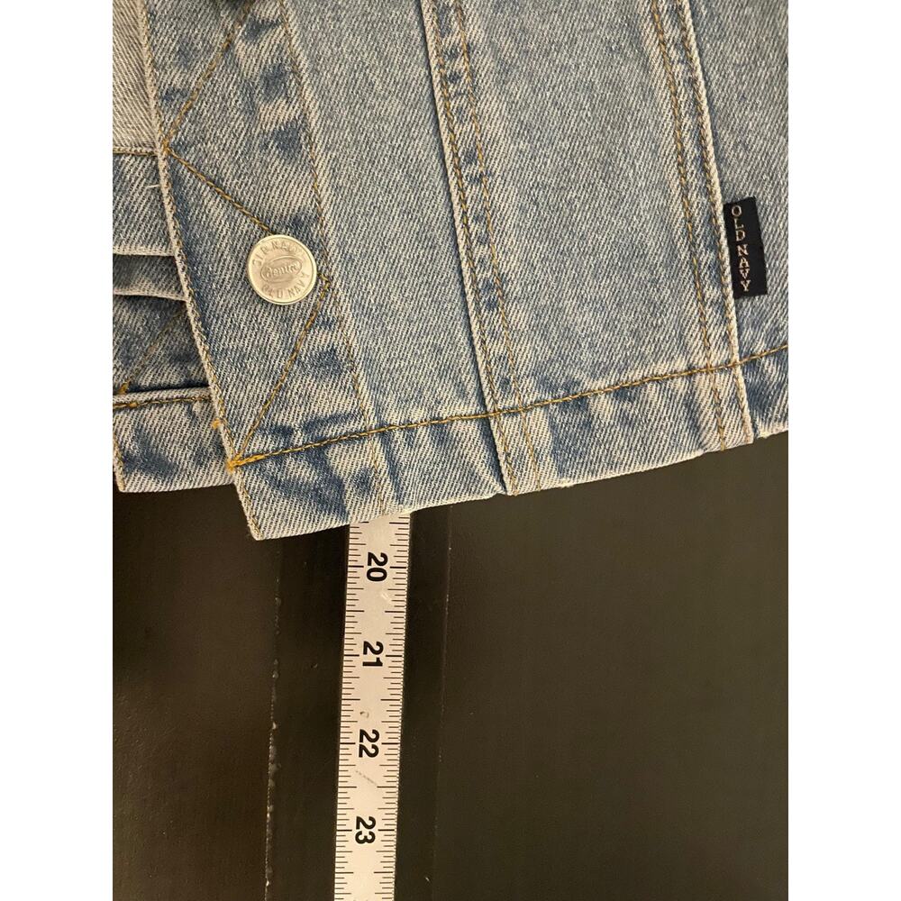 VTG Old Navy Vest Womens Medium Denim Button Lace Quilted Embellished Boho 90s - Picture 6 of 7